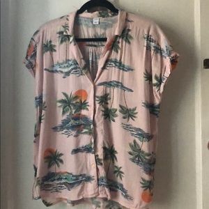 Tropical short sleeve button up shirt